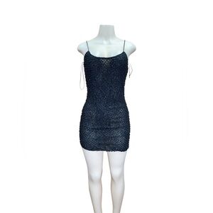 Luxxel Black Glitter Mini Dress
